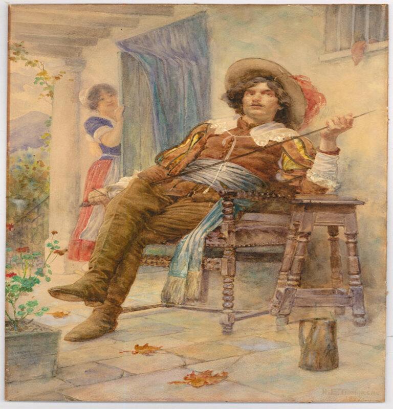 Henry Edward Tidmarsh (1855-1939) - 1887 Watercolour, Unrequited Affection