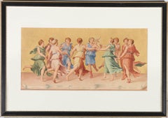 After Baldassare Peruzzi (1481-1536) - Watercolour, Apollo and the Nine Muses