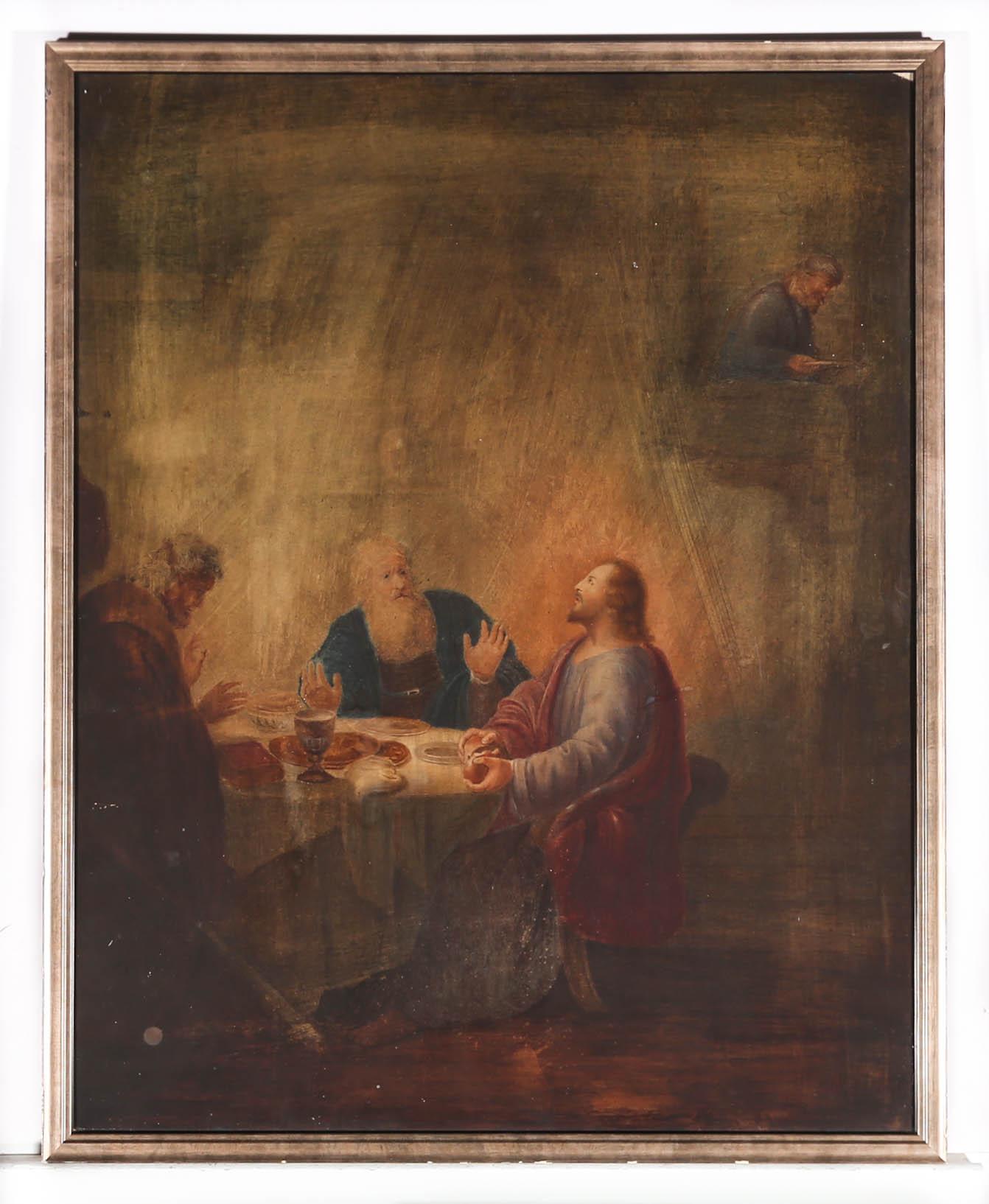 After Dirck van Santvoort - 19th Century Watercolour, The Pilgrims at Emmaus For Sale 2