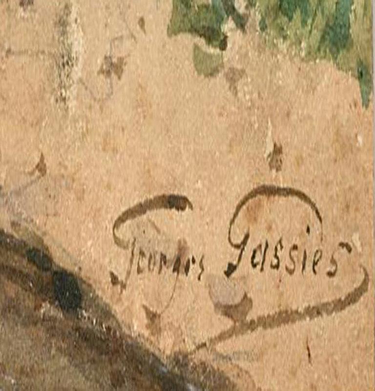 Jean Baptiste Georges Gassies (1829-1919) - Acuarela, Cigüeña junto a un río en venta 3
