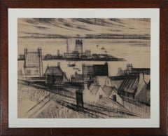 Jacques Petit (1925-2019) - Mid 20th Century Charcoal Drawing, Looking Out