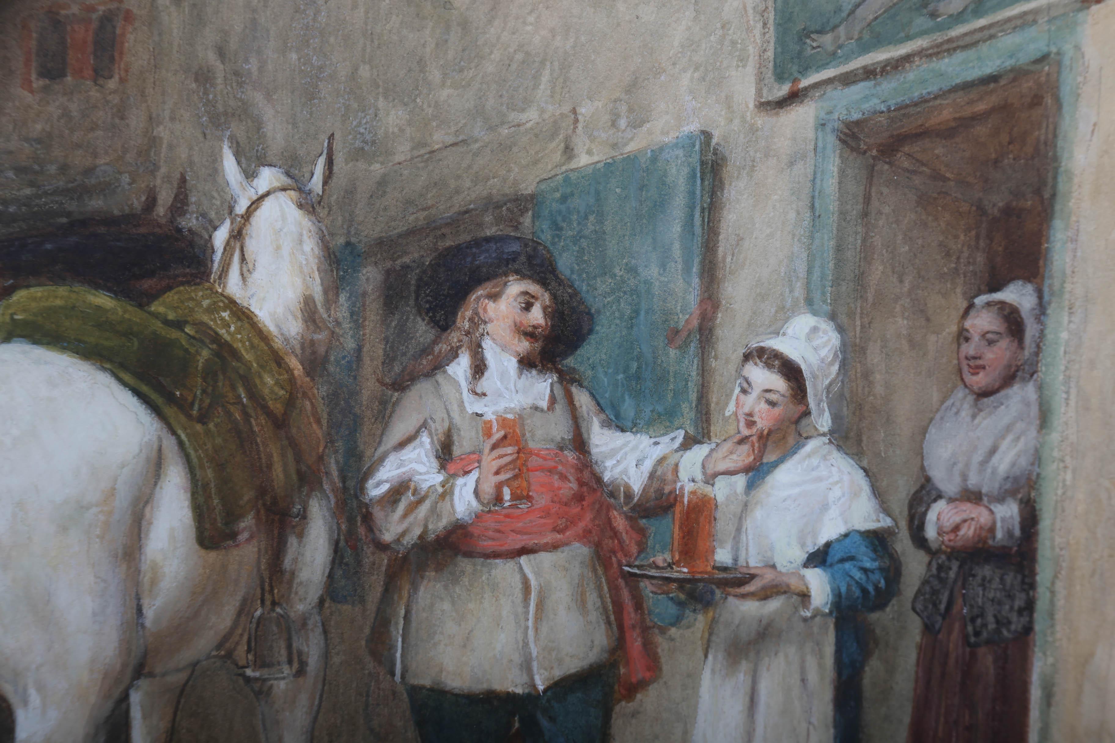 John Dawson Watson (1832-1892) - Framed Watercolour, Cavaliers at the Inn 2