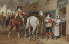 John Dawson Watson (1832-1892) - Framed Watercolour, Cavaliers at the Inn
