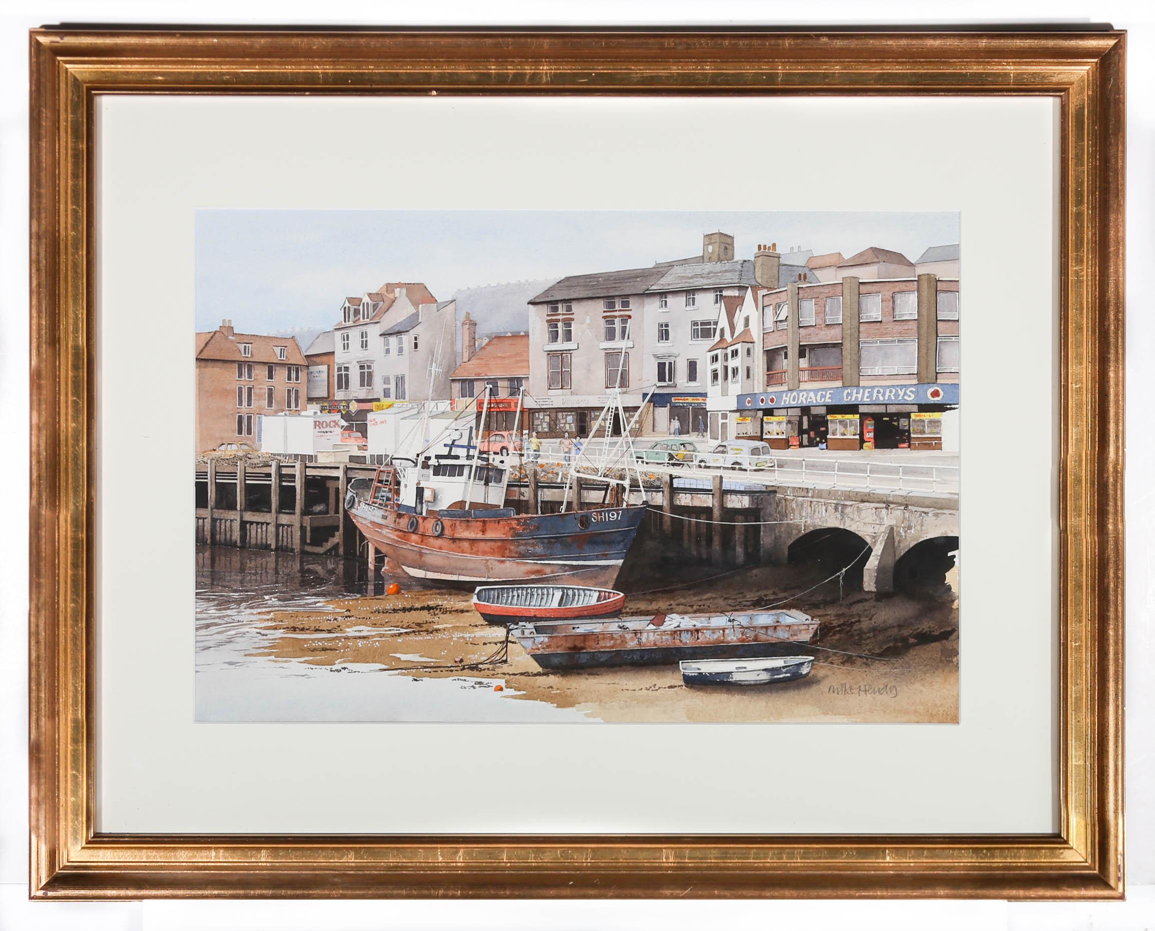Mike Hendy (b.1942) - Framed 20th Century Watercolour, Scarborough Harbour For Sale 2