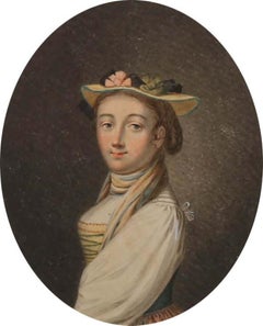 French School Mid 19th Century Watercolour - Pretty Maiden