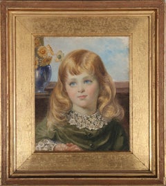 Framed 1888 Watercolour - Golden Child