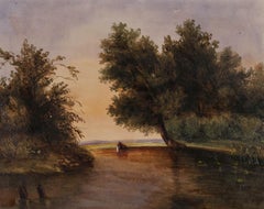 Framed French School Mid 19th Century Watercolour - Wash Day!