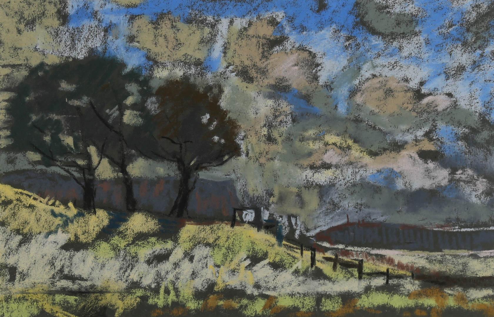 Attribué. Roy Hewish - Encadré 1961 Pastel, Aust Cliff 1