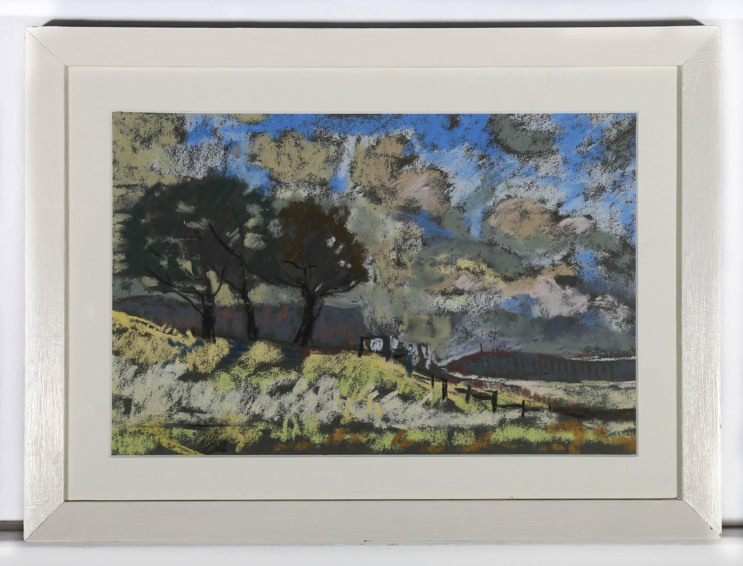 Attrib. Roy Hewish - Framed 1961 Pastel, Aust Cliff 1