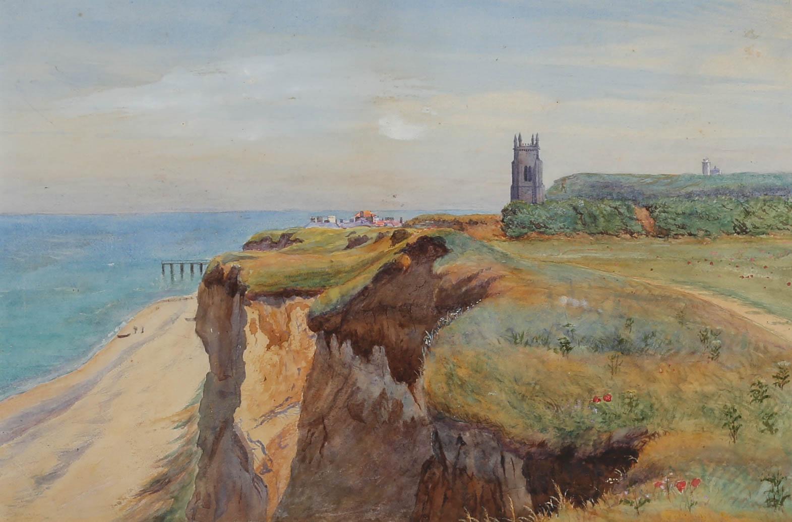 Framed Late 19th Century Watercolour - Cliffs of Cromer - Art by Unknown