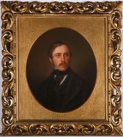 Antique Framed Late 19th Century Pastel - Victorian Gentleman