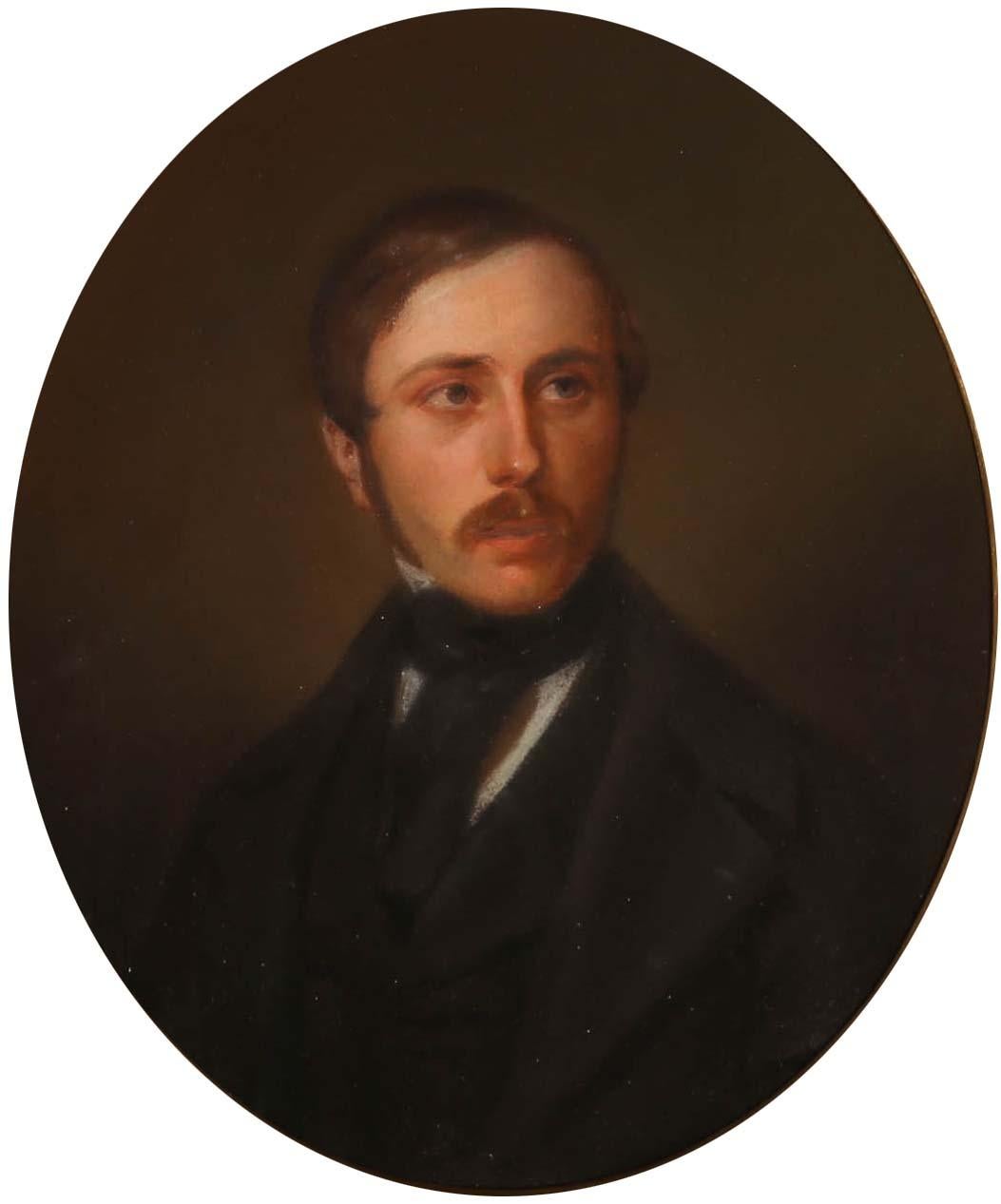 Framed Late 19th Century Pastel - Victorian Gentleman - Art by Unknown