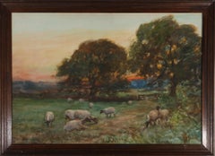 David T. Robertson (1879-1952) - Watercolour, Grazing Under The Setting Sun 94