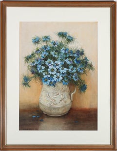 Aquarelle encadrée Love in a Mist de Dorcie Sykes (1908-1988)