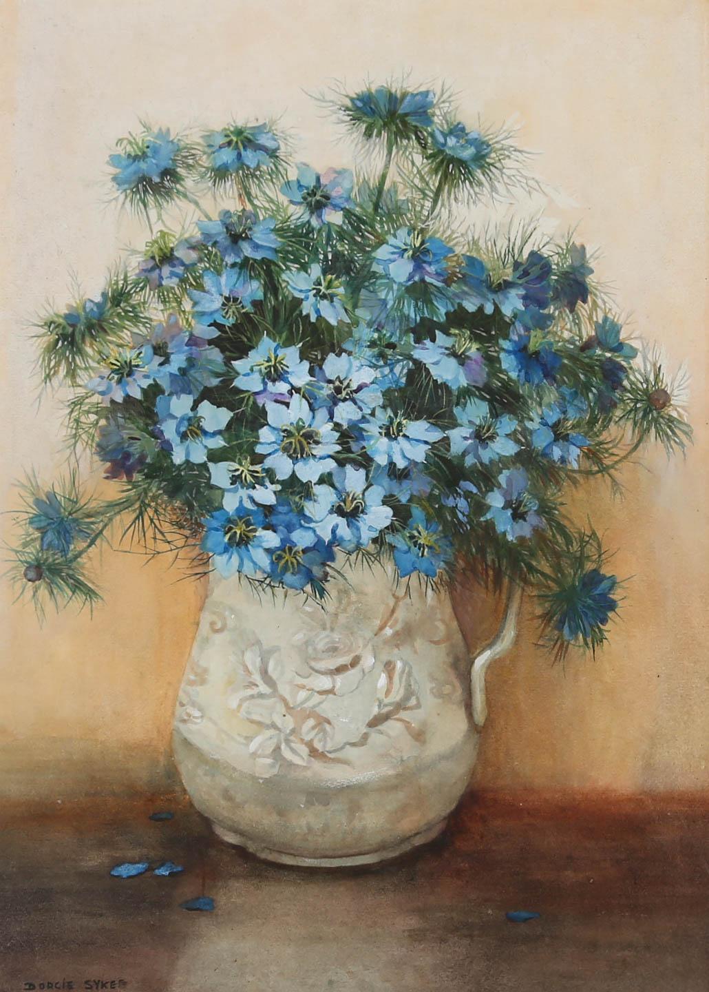 Dorcie Sykes (1908-1988) - Framed Watercolour, Love in a Mist 1