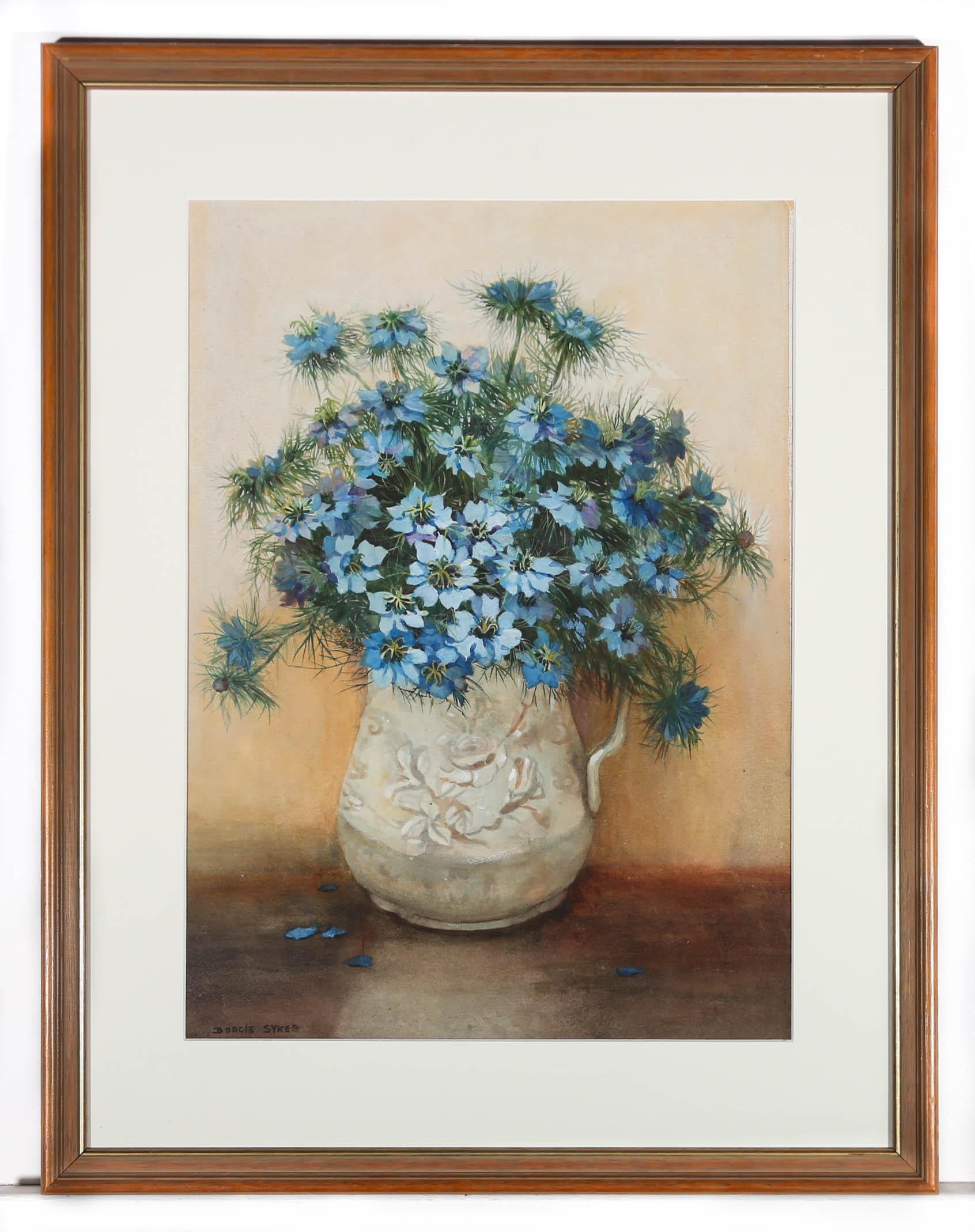 Dorcie Sykes (1908-1988) - Framed Watercolour, Love in a Mist 2