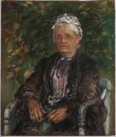 William Edward Frank Britten (1848-1916) - 1906 Pastel, Head Of The Family