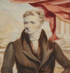 Early 19th Century Watercolour - Regency Gentleman