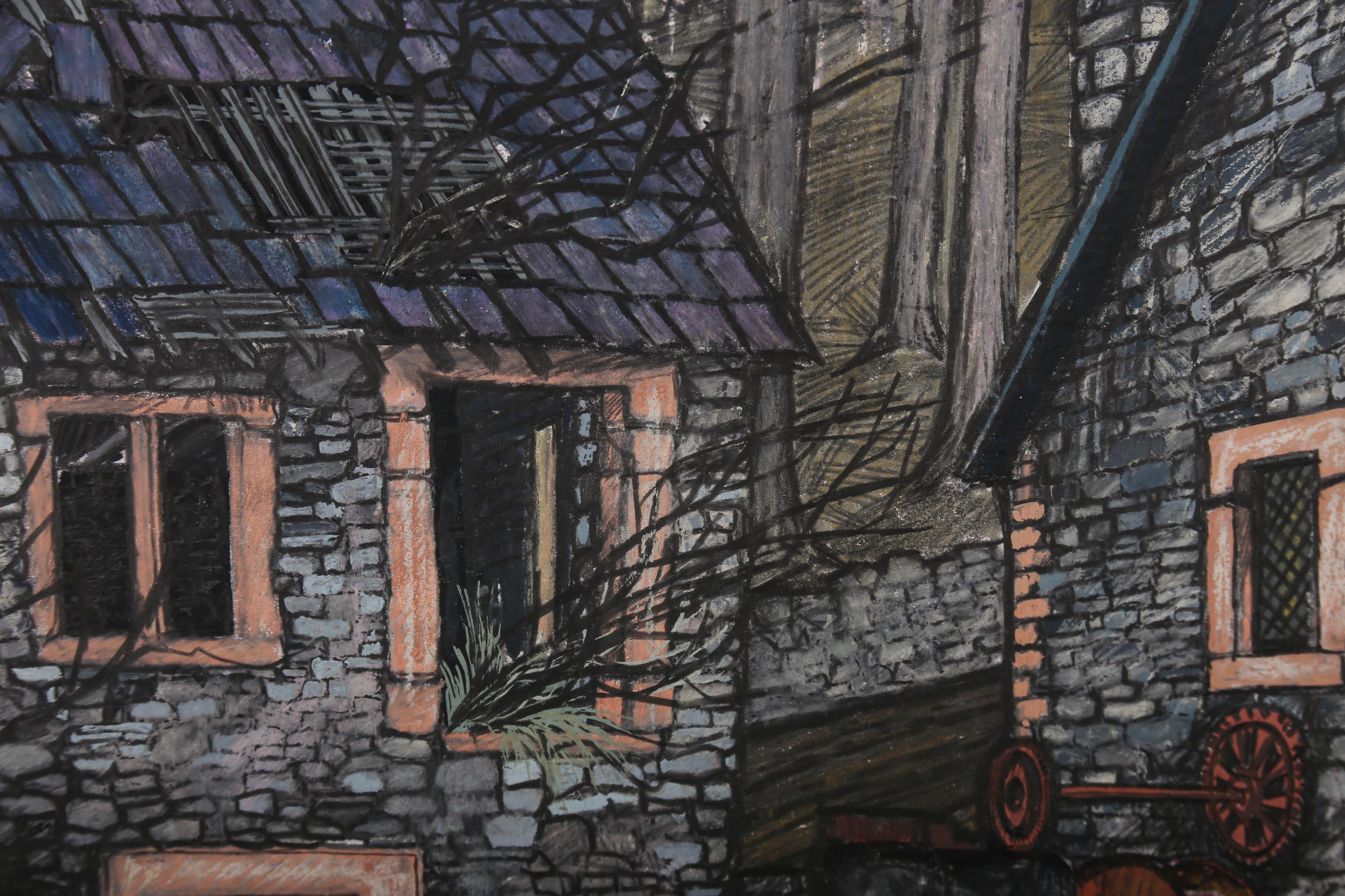 Dione Page (1936-2021) - 1981 Pastel, Viejo molino de Derbyshire en venta 3