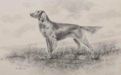 Herbert Wynn Hellings (1873-1948) - Framed Graphite Drawing, The Irish Setter