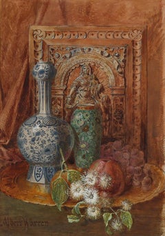 Albert Henry Warren (1830–1911) - Late 19th Century Watercolour, Vases And Fruit
