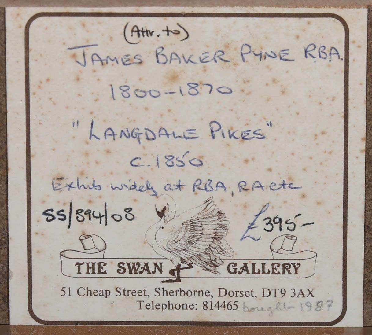 Attrib James Baker Pyne RBA (1800-1979) - c.1950 Watercolour, Langdale Pikes 4