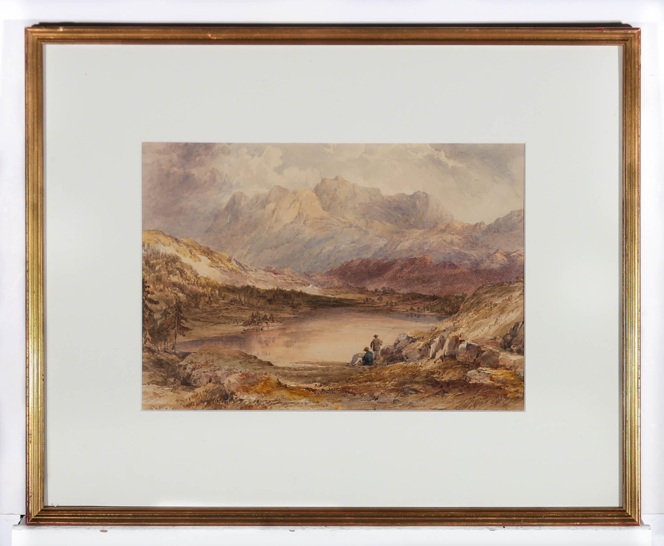 Attrib James Baker Pyne RBA (1800-1979) - c.1950 Watercolour, Langdale Pikes 2