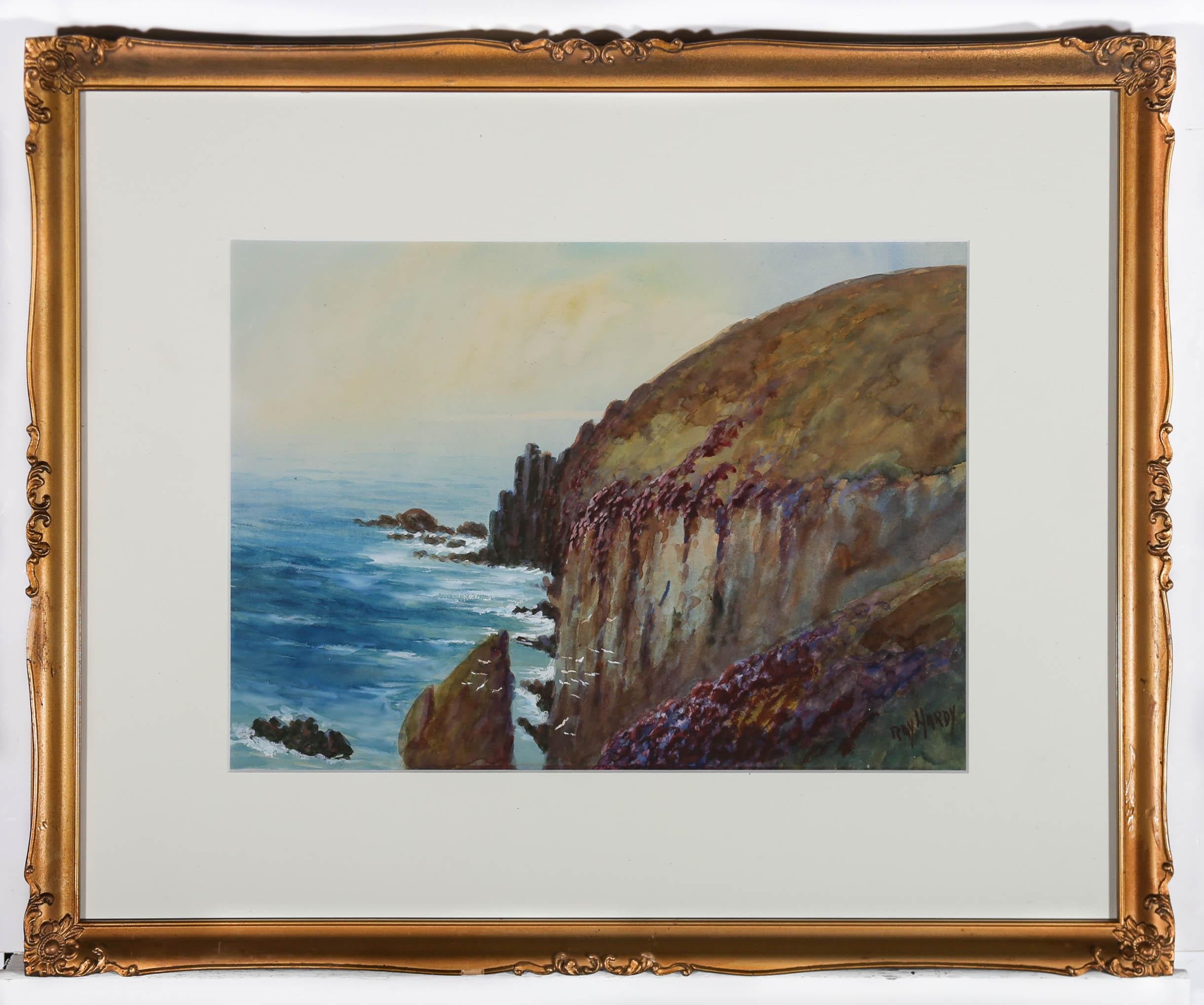 Ray Hardy - Framed Mid 20th Century Watercolour, Land's End For Sale 2