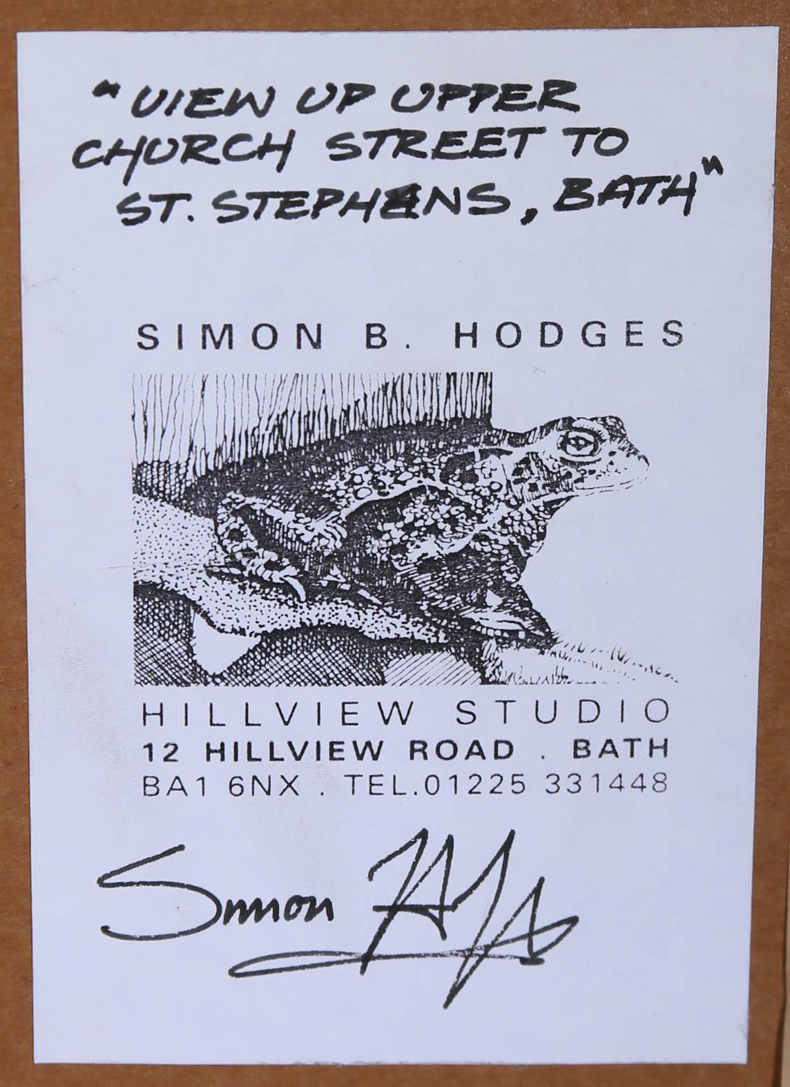Simon B. Hodges (geb. 1956) - Gerahmtes Aquarell des 20. Jahrhunderts, Upper Church Street im Angebot 4