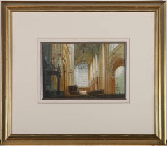 Simon B. Hodges (b.1956) - Framed 20th Century Watercolour, Bath Abbey Interior