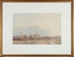 James Whaite (fl.1876-1896) - Gerahmtes Aquarell, Cockle Pickers at Penmaenmawr