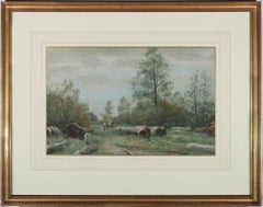 Antique Johan Hendrik Doeleman (1848-1913) - Framed Dutch School Watercolour, Timber