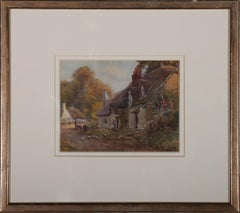 Antique Joseph William Milleken (1865-1945) - Framed Watercolour, A Gloucestershire Lane