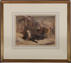 Antique George Cattermole RWS (1800-1868) - Framed Watercolour, A Quiet Siesta
