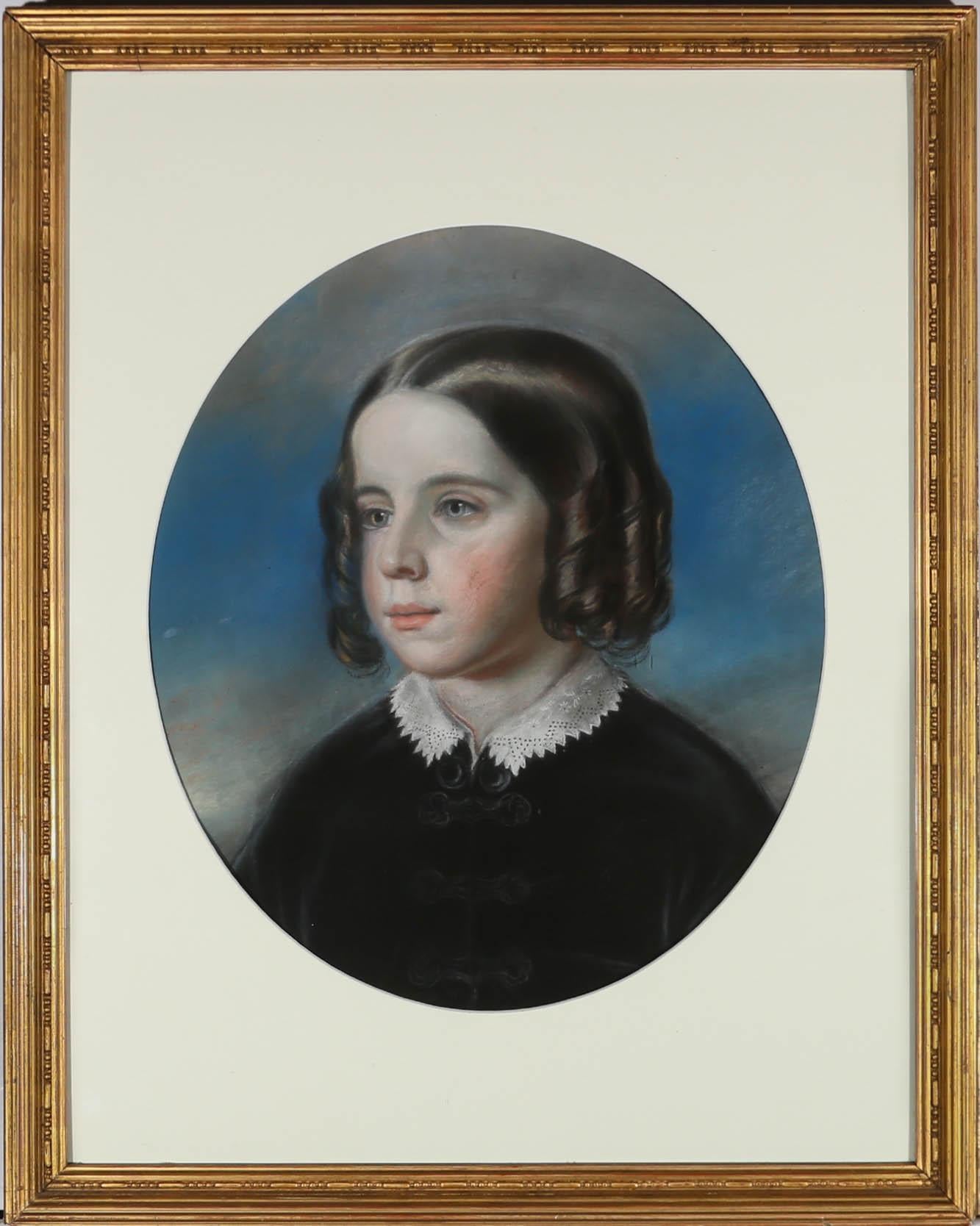 Framed 19th Century Pastel - Victorian Child