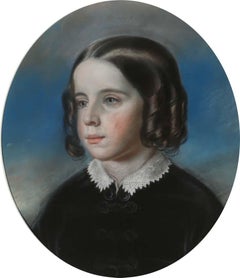 Framed 19th Century Pastel - Victorian Child