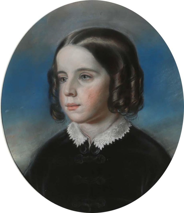 Unknown Framed 19th Century Pastel Victorian Child For Sale at 1stDibs