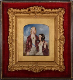 Aquarelle du début du XIXe siècle - Sœurs