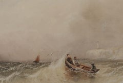 William Clarkson Stanfield (1793-1867)- Framed Watercolour, Rowing to the Rescue