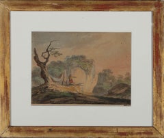 William Payne (1760-1830) - 1791 Watercolour, The Fishing Spot