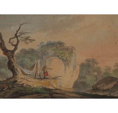 William Payne (1760-1830) - 1791 Watercolour, The Fishing Spot