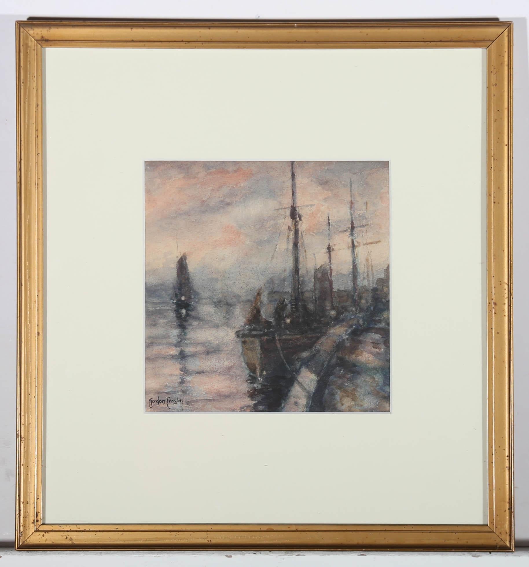 Gordon Crosby - Early 20th Century Watercolour, Moored on the Quay 2