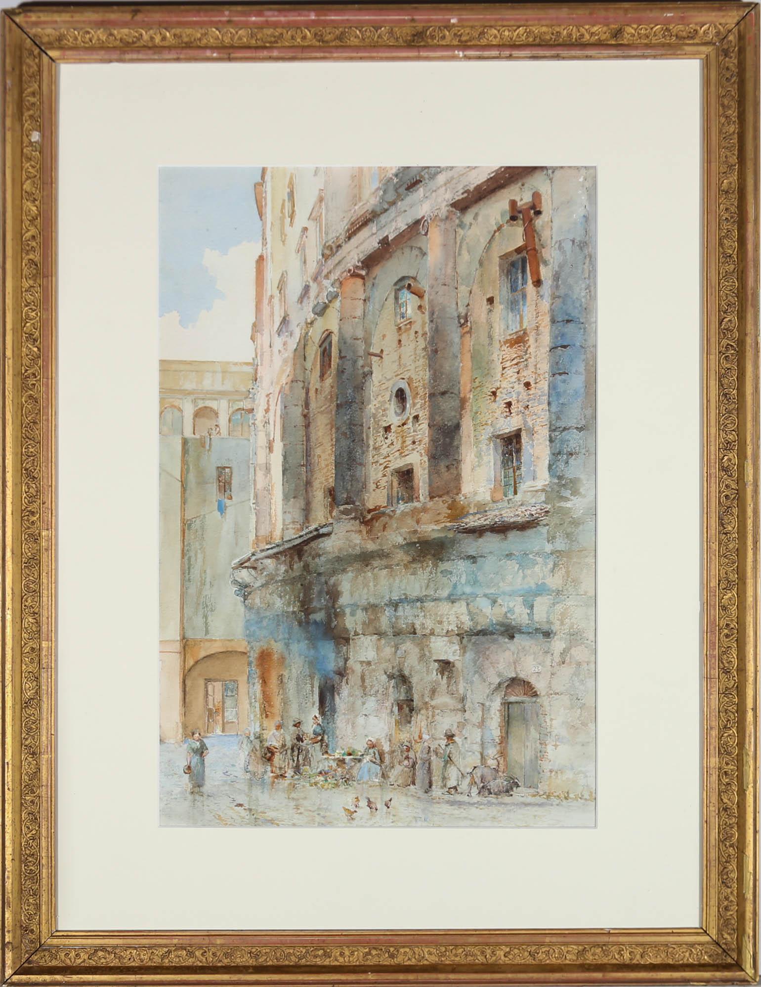 Benjamin J. M. Donne (1831-1928) - Framed Watercolour, The Theatre of Marcellus