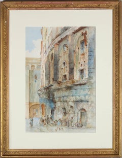 Antique Benjamin J. M. Donne (1831-1928) - Framed Watercolour, The Theatre of Marcellus