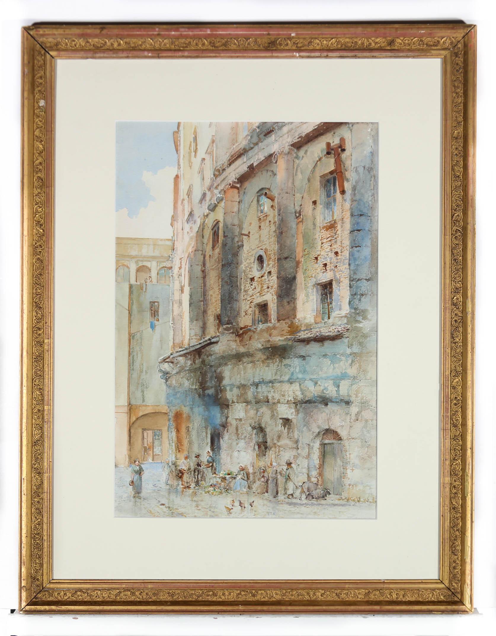 Benjamin J. M. Donne (1831-1928) - Aquarelle encadrée, Le Théâtre de Marcellus en vente 2