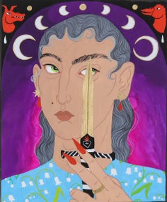 Isabelle Mulvany - 2022 Gouache, Beware A Woman's Blade