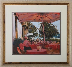 Bernard McDonald (b.1944) - Framed Gouache, Italian Cafe