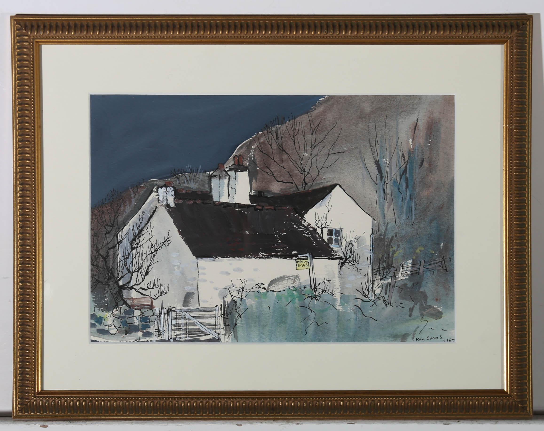 Ray Evans (1920–2008) - Framed Watercolour, Cottage at Llangurig 2