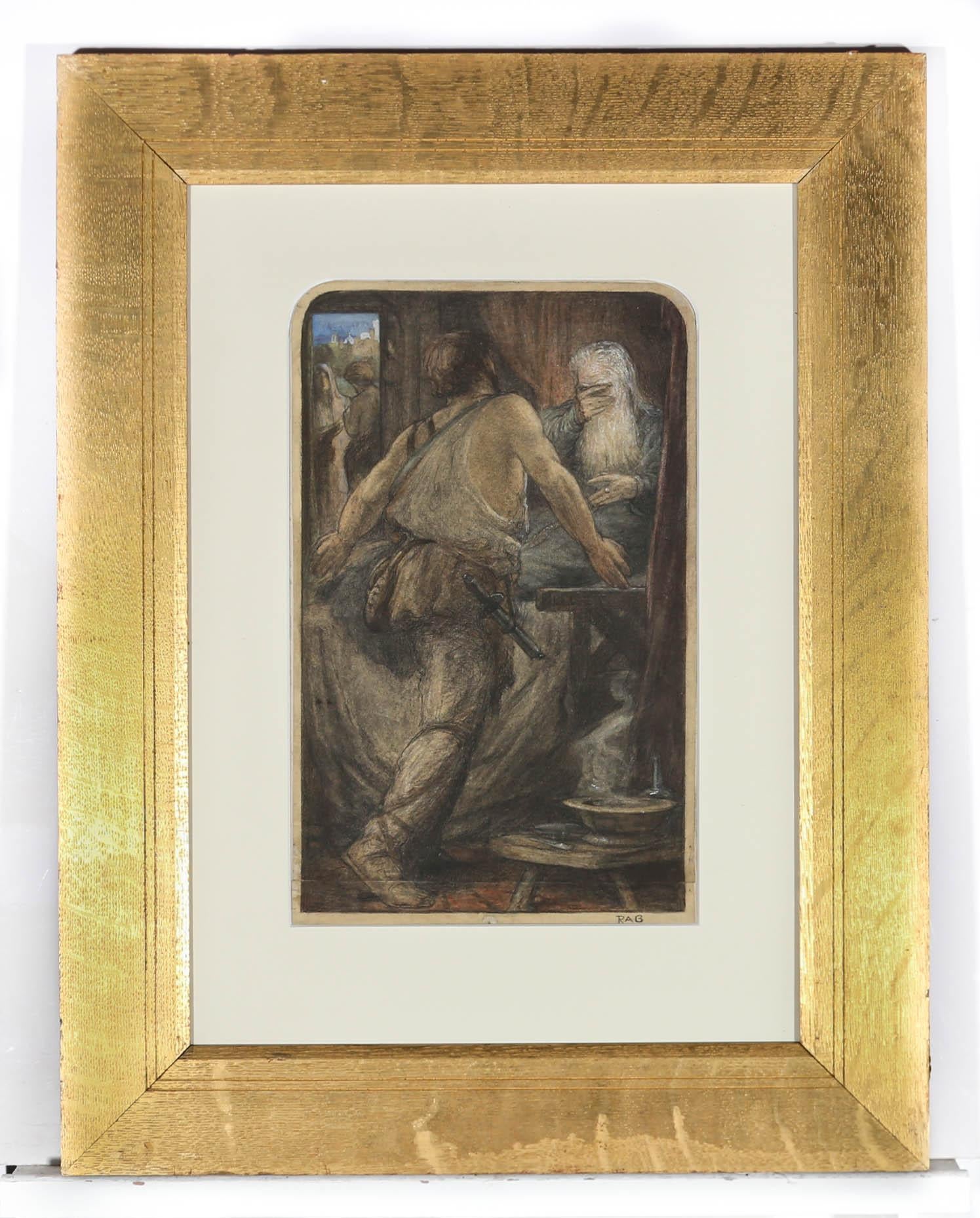 Robert Anning Bell (1863-1933) - Early 20thC Watercolour, The Confrontation For Sale 2