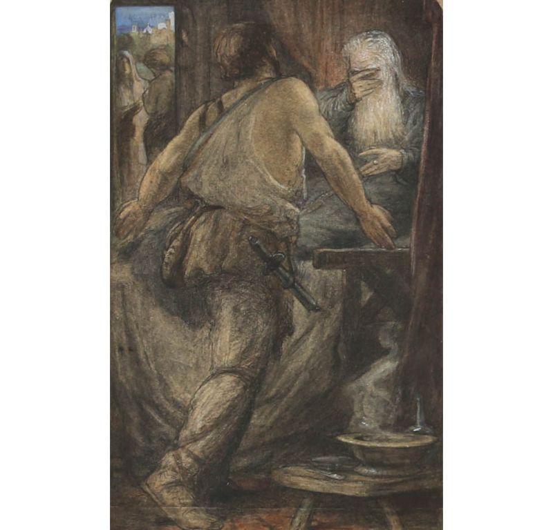 Robert Anning Bell (1863-1933) - Early 20thC Watercolour, The Confrontation For Sale 1